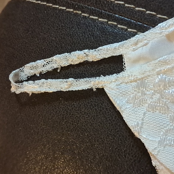 Jessica Ash Ivory Lace Line Camisole with Lace Spaghetti Straps Back Zip Size 4 - Picture 7 of 7